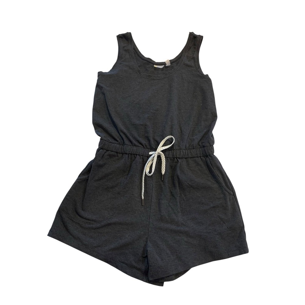 Zella dark grey Tank Romper with Drawstring